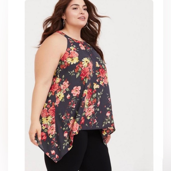 Torrid Floral Georgette Goddess Tank Sz 10(Torrid Sz 00) - Picture 2 of 15